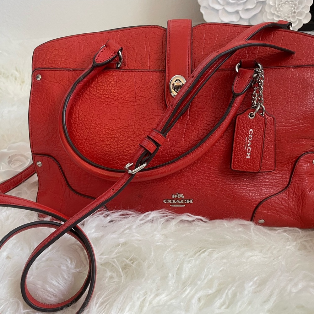 Authentic burnt orange red coach bag